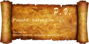 Pascht Valentin névjegykártya